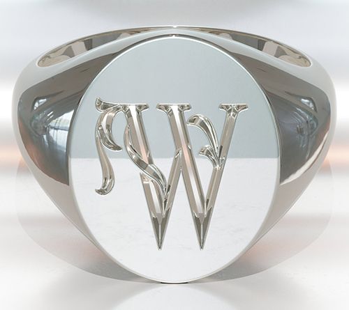 Heights Jewelers Sterling Personalized Cresta Initial Ring — View 4