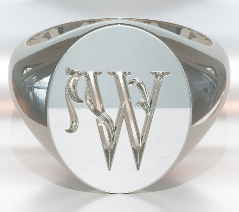 Heights Jewelers Sterling Personalized Cresta Initial Ring — View 5