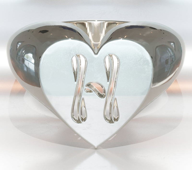 Heights Jewelers Sterling Personalized Heart Initial Ring — Main view