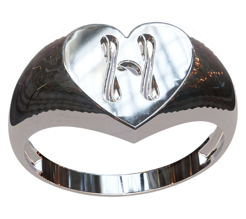 Heights Jewelers Sterling Personalized Heart Initial Ring — View 2