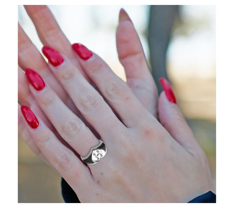 Heights Jewelers Sterling Personalized Heart Initial Ring — View 3
