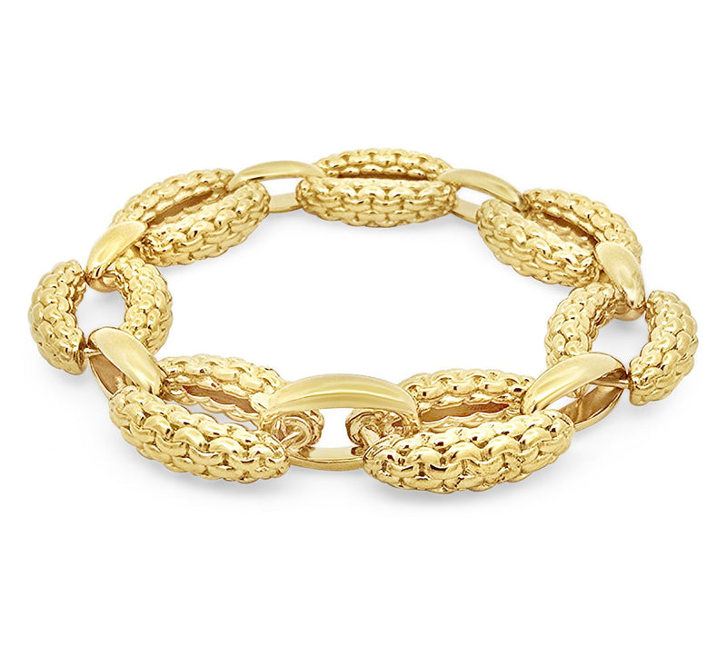 Tiffany Kay Studio 14K Gold Clad Purl Knit OvalLink Bracelet — View 2