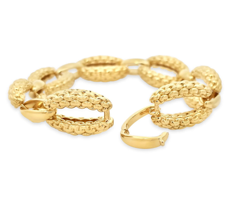 Tiffany Kay Studio 14K Gold Clad Purl Knit OvalLink Bracelet — View 4
