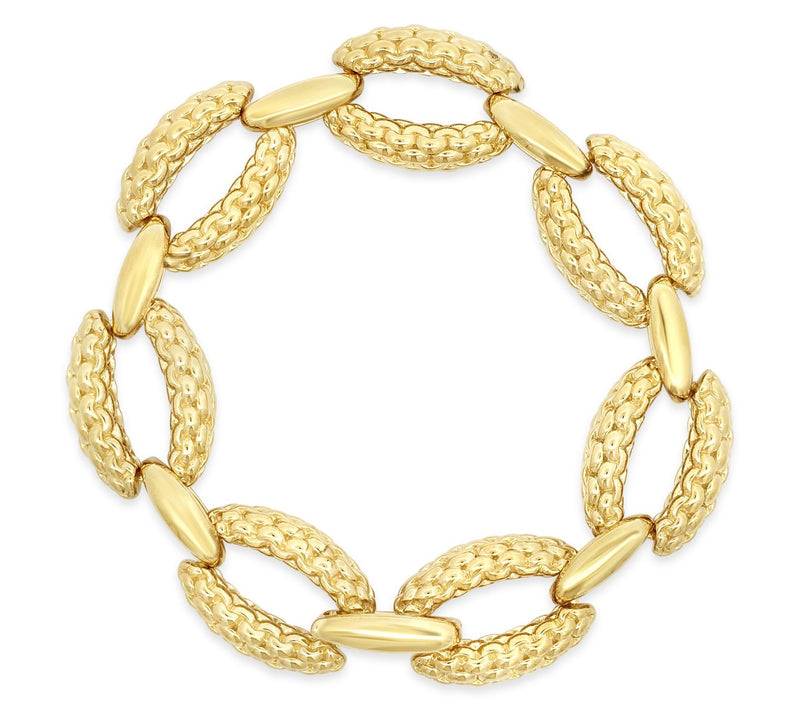 Tiffany Kay Studio 14K Gold Clad Purl Knit OvalLink Bracelet — View 3