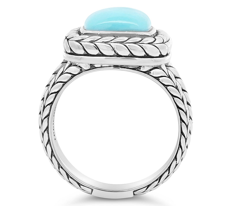Tiffany Kay Studio Sterling Herringbone Turquoise Ring — View 3
