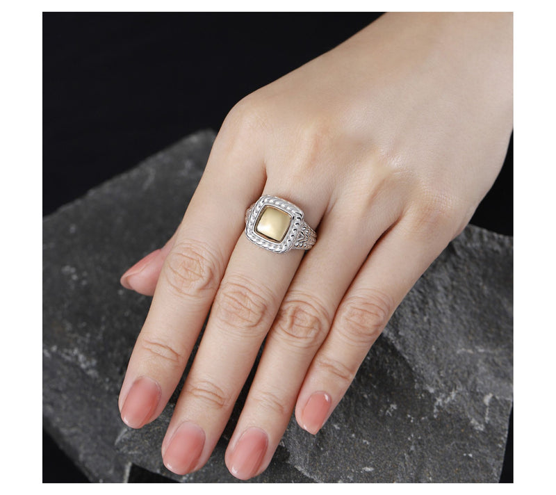 Tiffany Kay Studio Two-Tone Sterling Herringbone Ring — View 4
