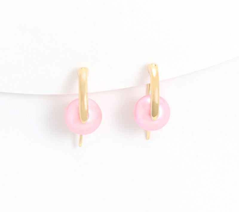 Honora Bronze Pearl Earrings Yellow Plated — View 3