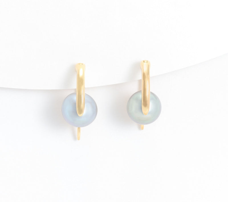 Honora Bronze Pearl Earrings Yellow Plated — View 9