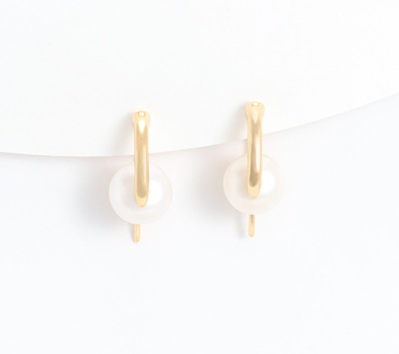 Honora Bronze Pearl Earrings Yellow Plated — View 10