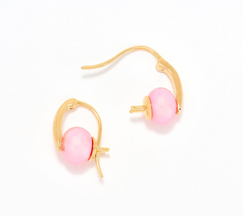 Honora Bronze Pearl Earrings Yellow Plated — View 4