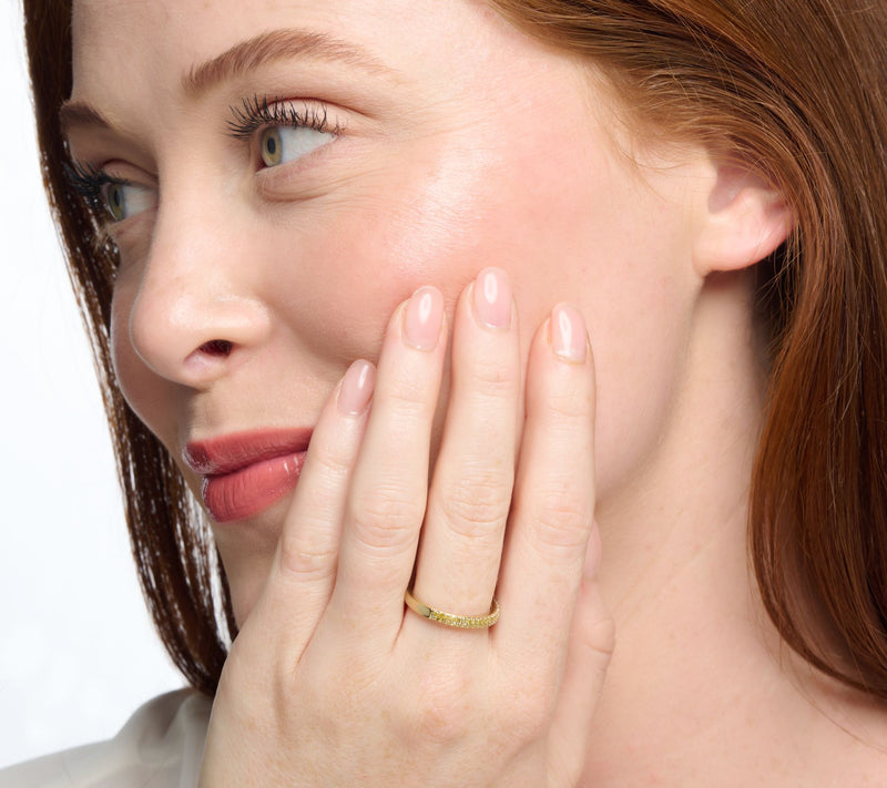Accents by Affinity 0.20 cttw Yellow Pave Ring, Sterling — View 4