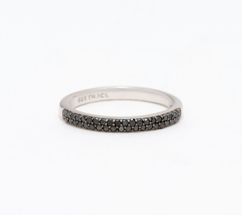 Accents by Affinity 0.20 cttw Black Pave Ring, Sterling — View 6