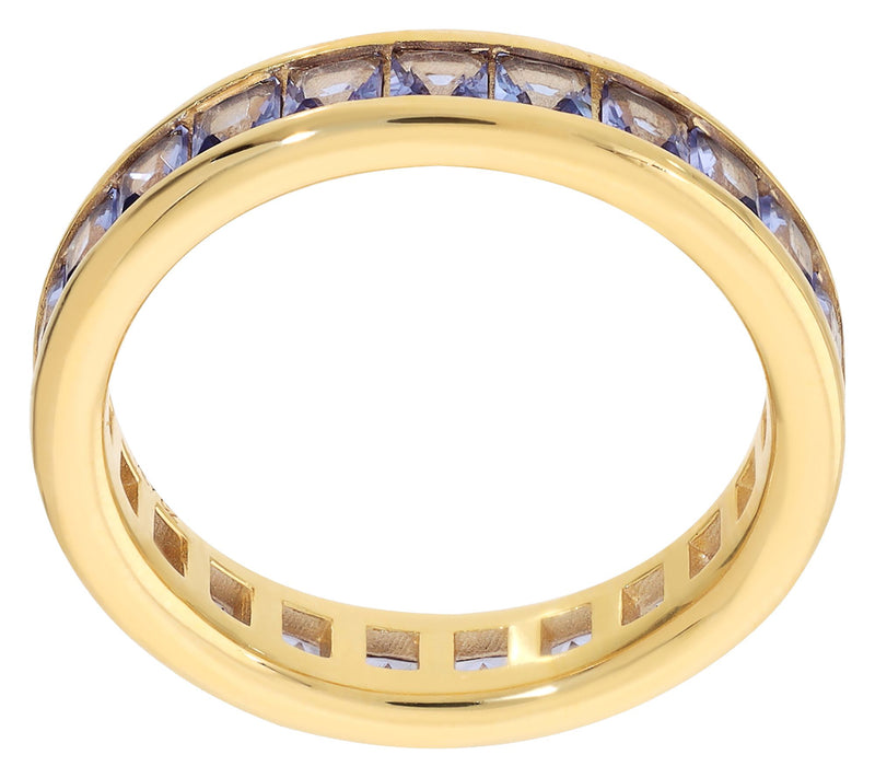 Diamonique x Bronzo Italia Eternity Band Ring,18K Gold Plated — View 3