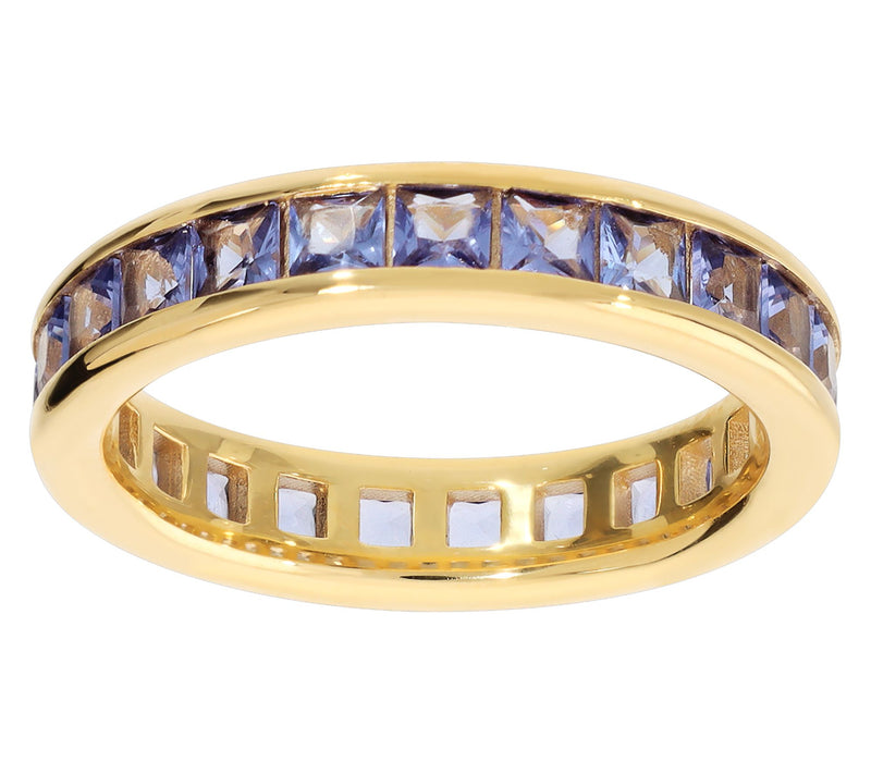 Diamonique x Bronzo Italia Eternity Band Ring,18K Gold Plated — View 10