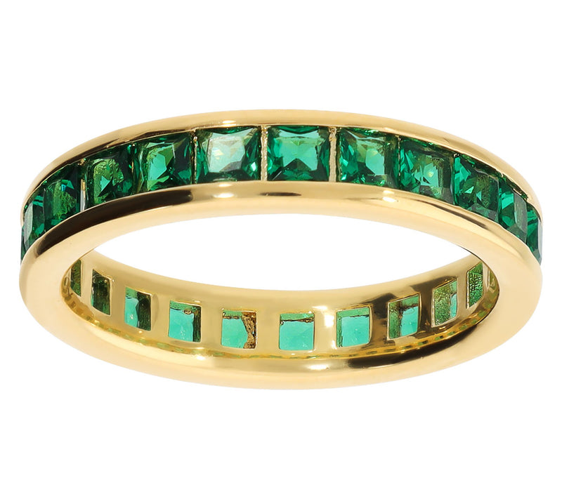 Diamonique x Bronzo Italia Eternity Band Ring,18K Gold Plated — View 12