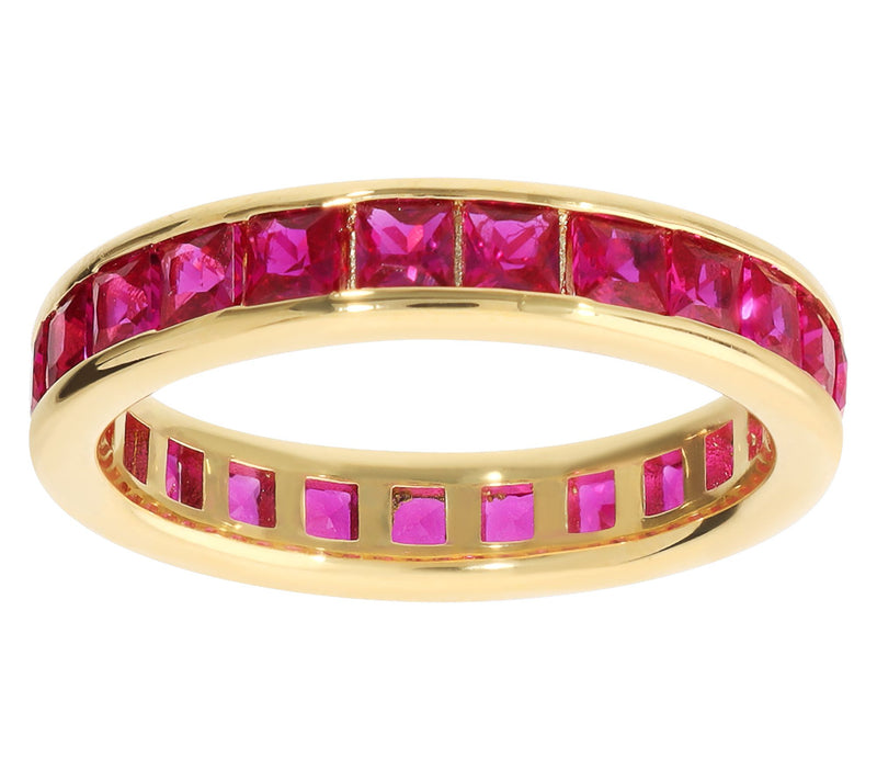 Diamonique x Bronzo Italia Eternity Band Ring,18K Gold Plated — View 13