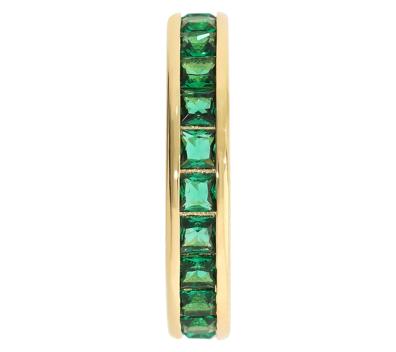 Diamonique x Bronzo Italia Eternity Band Ring,18K Gold Plated — View 2
