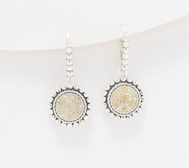 JAI Sterling Silver Exotic Gemstone Pave Earrings — View 11