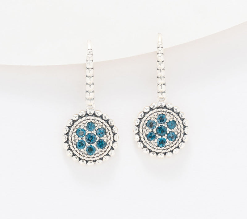 JAI Sterling Silver Exotic Gemstone Pave Earrings — View 12