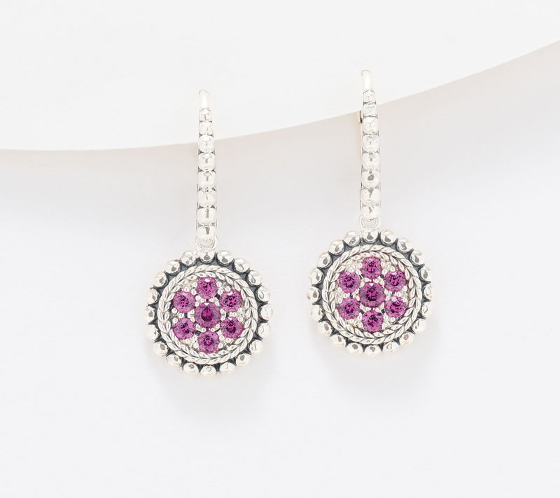 JAI Sterling Silver Exotic Gemstone Pave Earrings — View 14