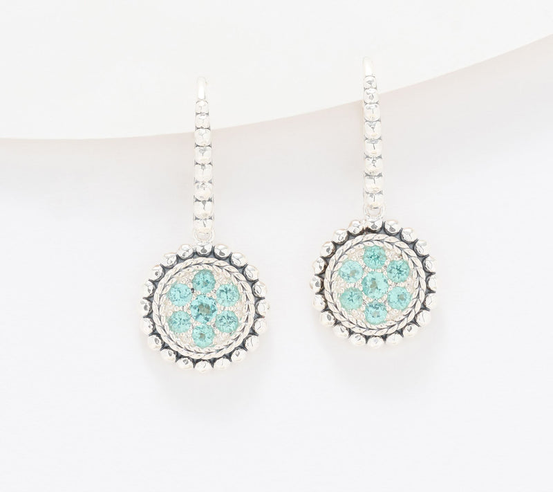 JAI Sterling Silver Exotic Gemstone Pave Earrings — View 15