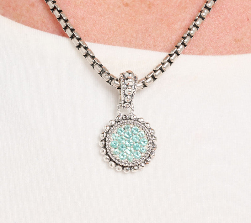 JAI Sterling Silver Exotic Gemstone Pave Enhancer — View 14