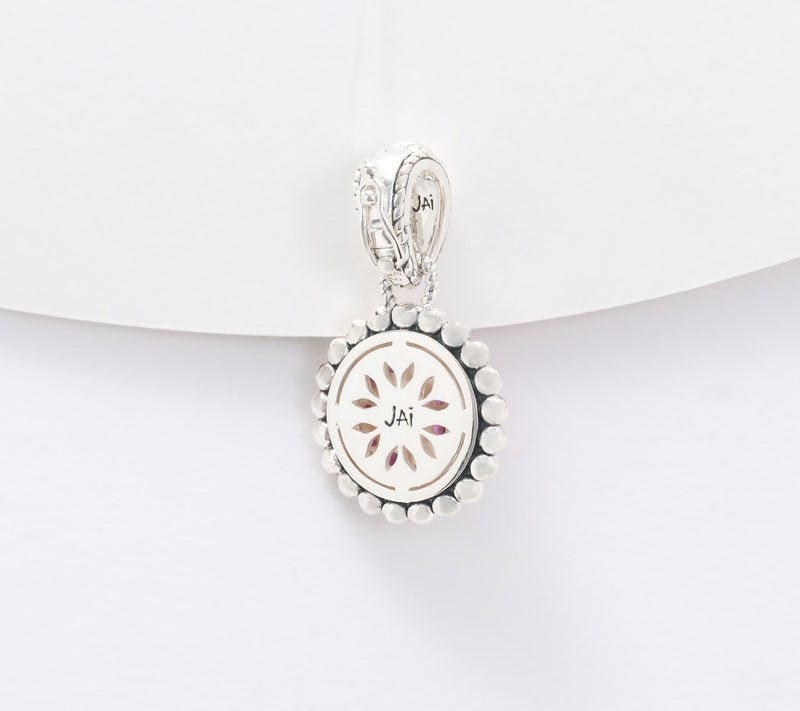 JAI Sterling Silver Exotic Gemstone Pave Enhancer — View 12