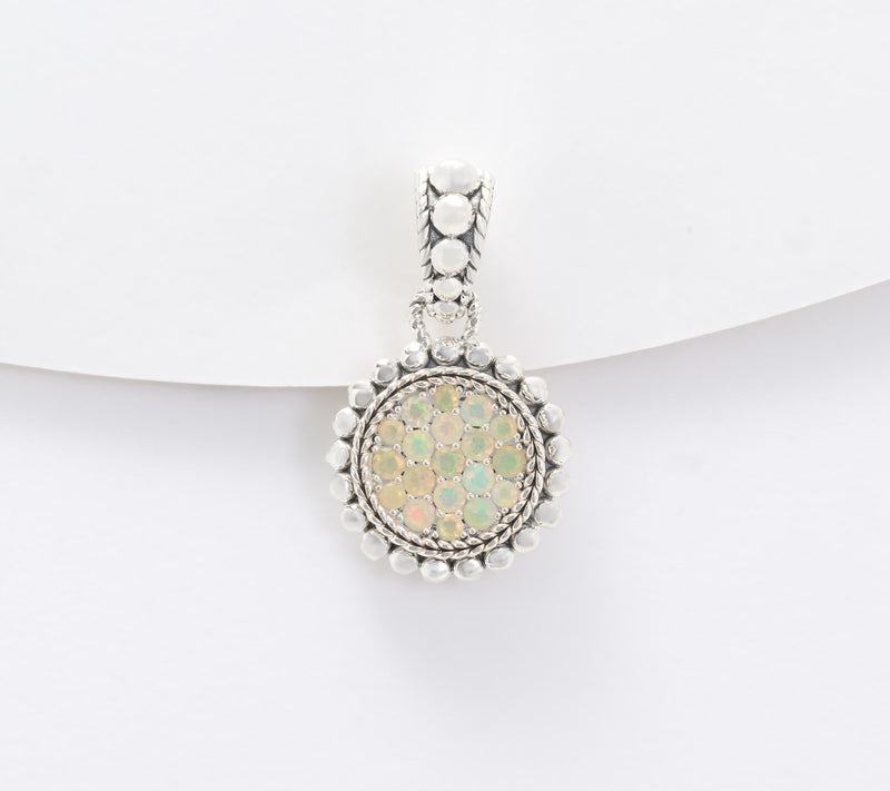 JAI Sterling Silver Exotic Gemstone Pave Enhancer — View 5