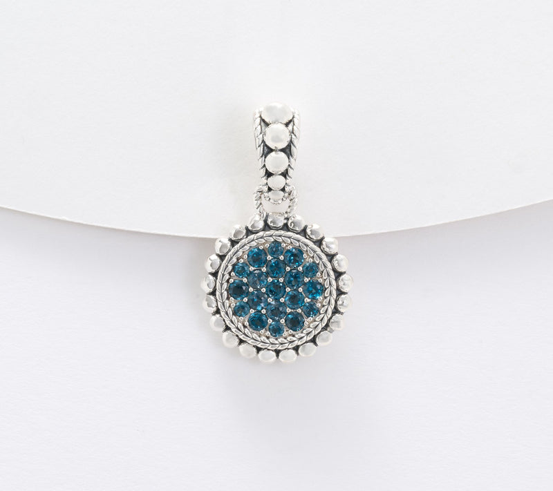 JAI Sterling Silver Exotic Gemstone Pave Enhancer — View 3