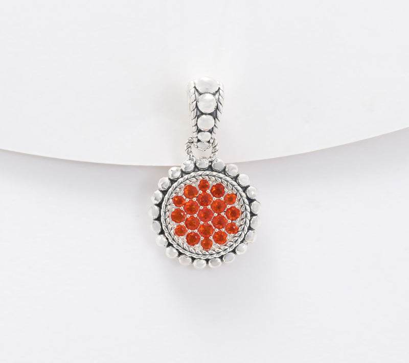 JAI Sterling Silver Exotic Gemstone Pave Enhancer — View 7