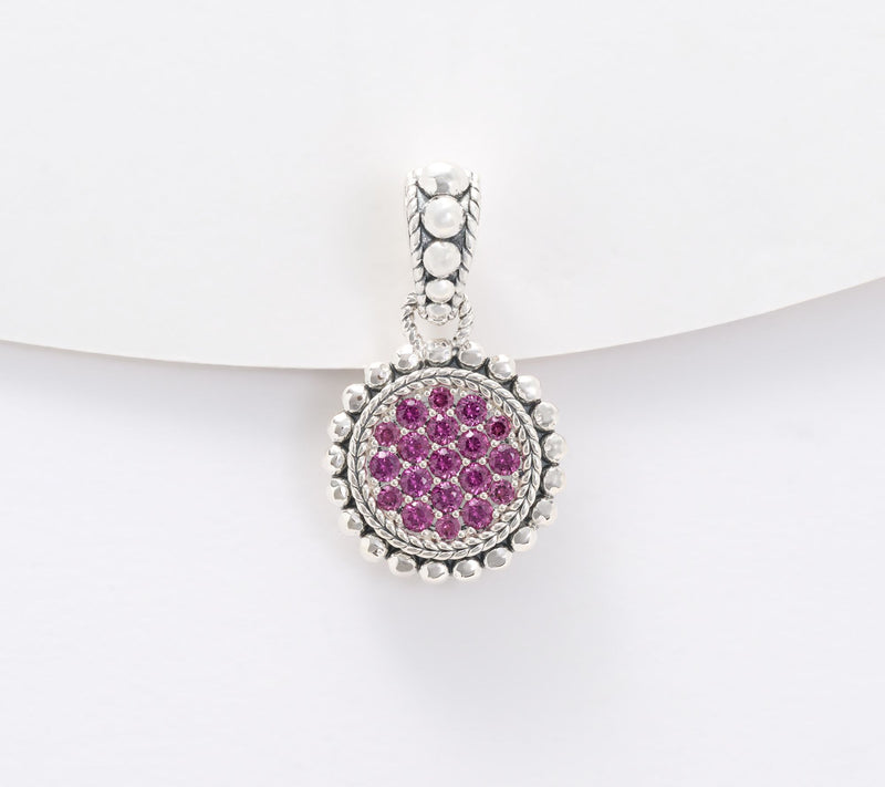 JAI Sterling Silver Exotic Gemstone Pave Enhancer — View 9