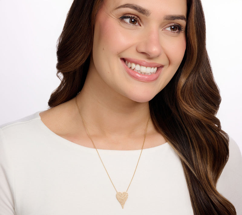 Diamonique x Jennifer Miller Signature Heart Necklace, Sterling Silver — View 7