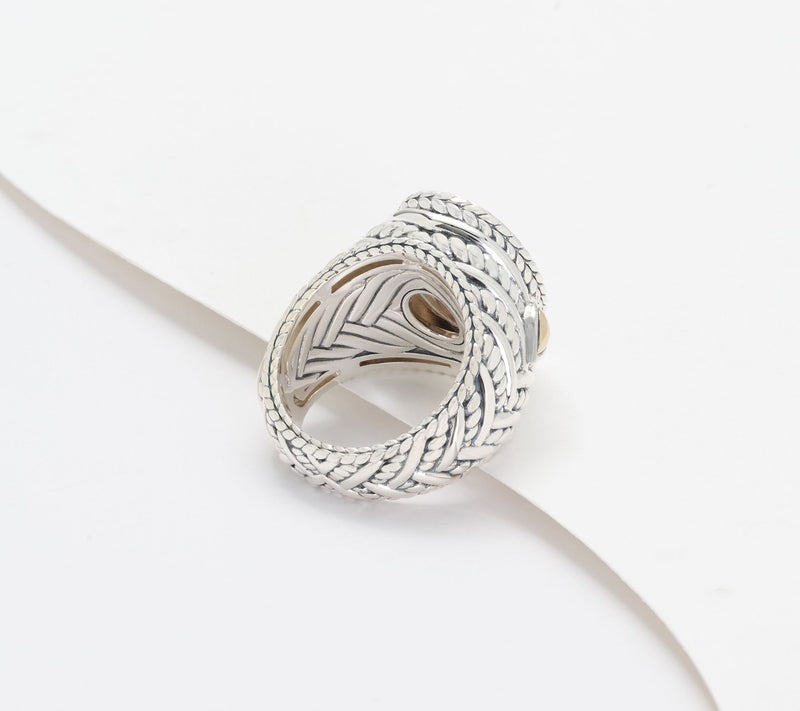 JAI Sterling Silver & 14K Gold Smoky Quartz Ring — View 3