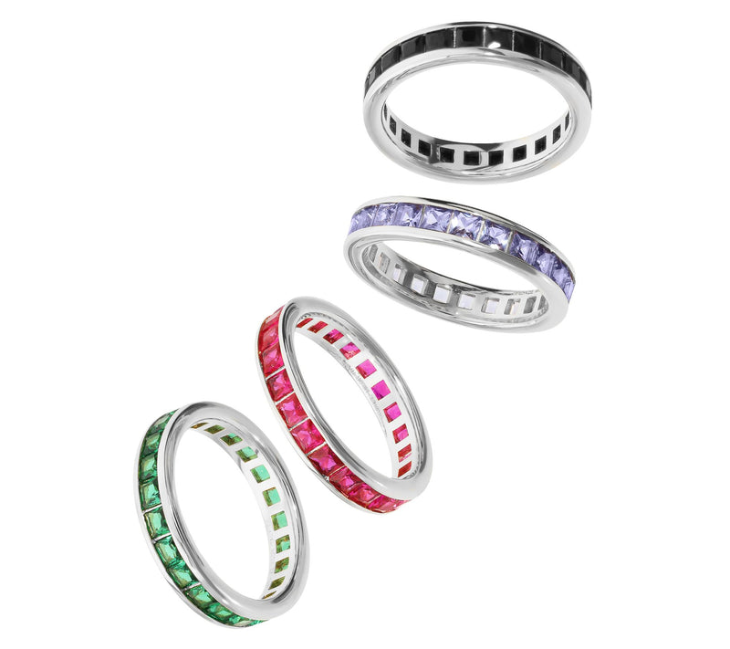 Diamonique x Bronzo Italia Eternity Band Ring — View 5