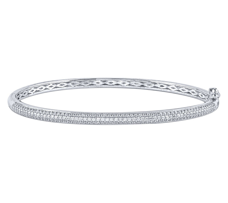 Affinity Diamonds 1.00 cttw Pave Bangle , Sterling Silver — Main view
