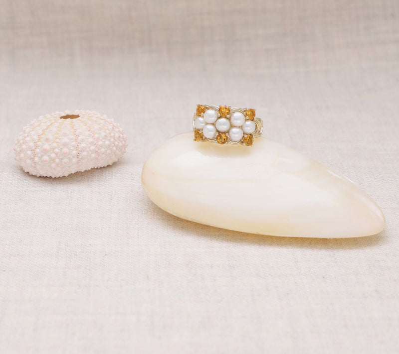 Ariva 18K Gold Clad Cultured Pearl & Citrine Newport Ring — View 4