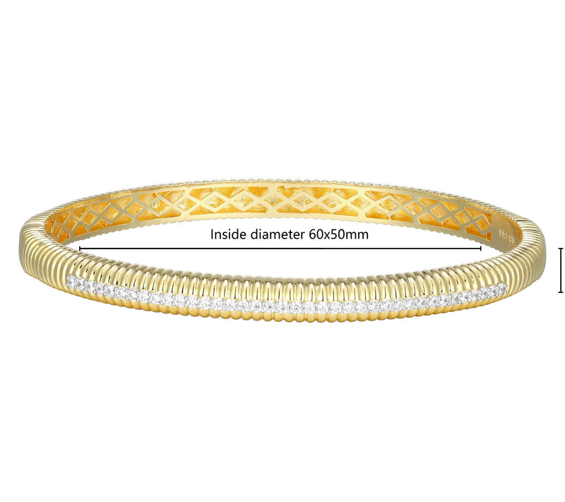 LuxLab Diamonds 0.50 cttw Lab Grown Bangle, 18K  Gold Plated — View 6