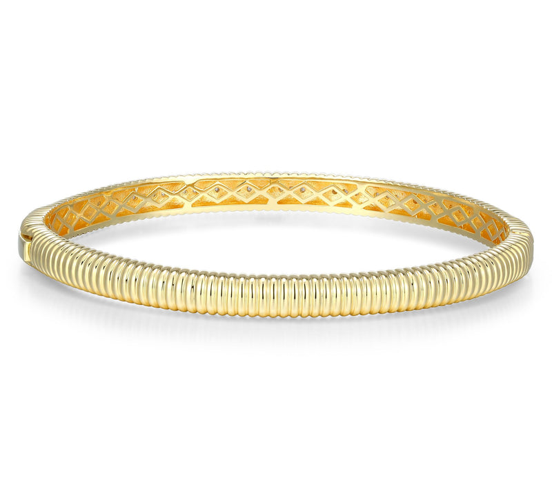 LuxLab Diamonds 0.50 cttw Lab Grown Bangle, 18K  Gold Plated — View 5
