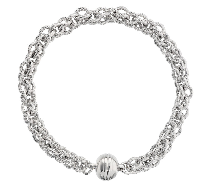 Italian Silver Basket Weave Bracelet w/ Magnetlasp, Sterling — Main view