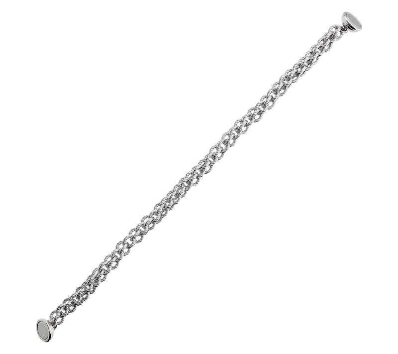 Italian Silver Basket Weave Bracelet w/ Magnetlasp, Sterling — View 2