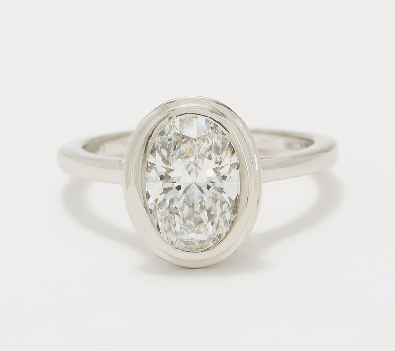 XO TACORI Lab Grown Diamond 2.00 cttw Oval Bezel Ring, 14K — Main view