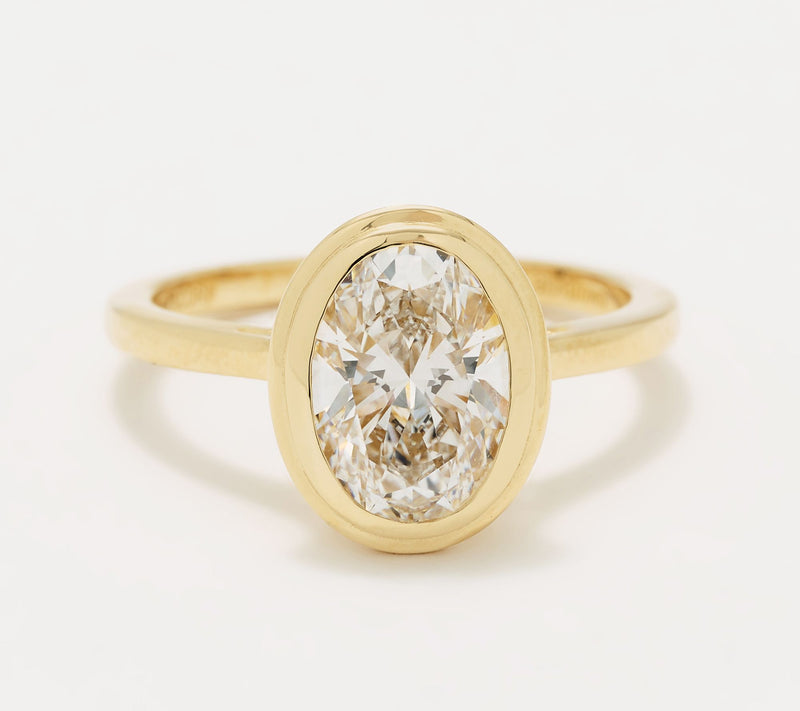 XO TACORI Lab Grown Diamond 2.00 cttw Oval Bezel Ring, 14K — View 3