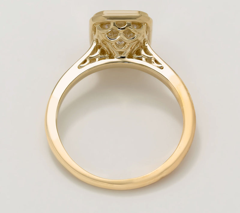 XO TACORI Lab Grown Diamond 2.00 cttw Emerald Bezel Ring, 14K — View 6
