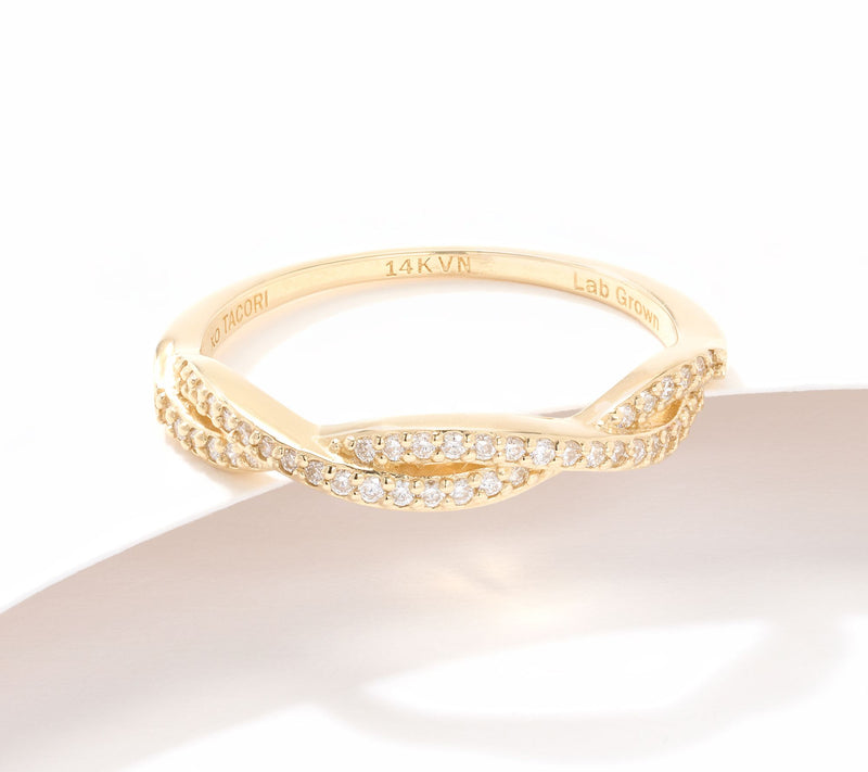 XO TACORI Lab Grown Diamond Twisted 0.13 cttw Ring, 14K Gold — Main view