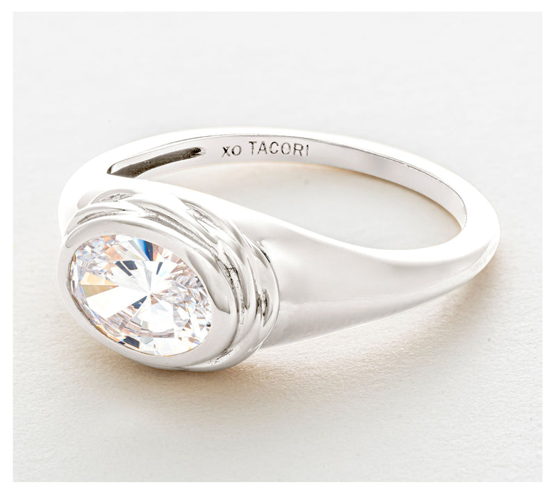 XO TACORI Lab Grown Diamond 1 cttw Oval Signet Ring, 14K Gold — View 6