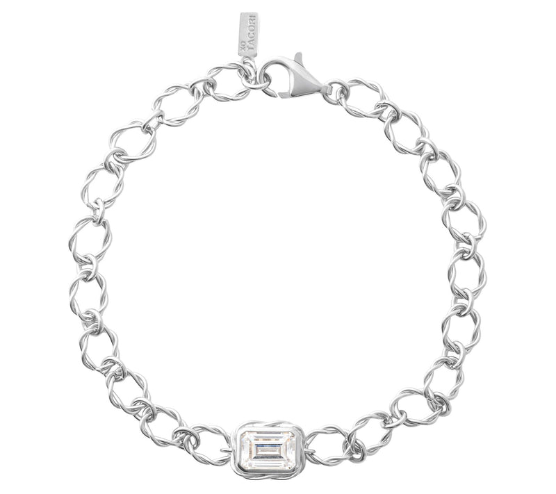 XO TACORI Lab Grown Diamond 1.5cttw Emerald-Cut Bracelet, 14K — View 2