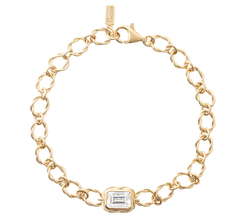 XO TACORI Lab Grown Diamond 1.5cttw Emerald-Cut Bracelet, 14K — View 7