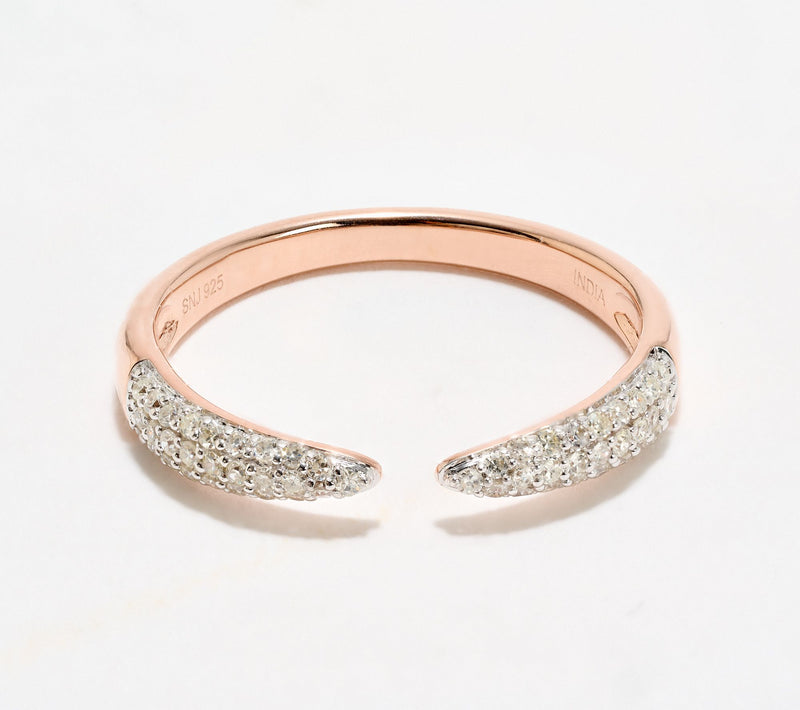 Affinity Diamonds 0.20 cttw Pave Claw Ring, Sterling Silver — Main view