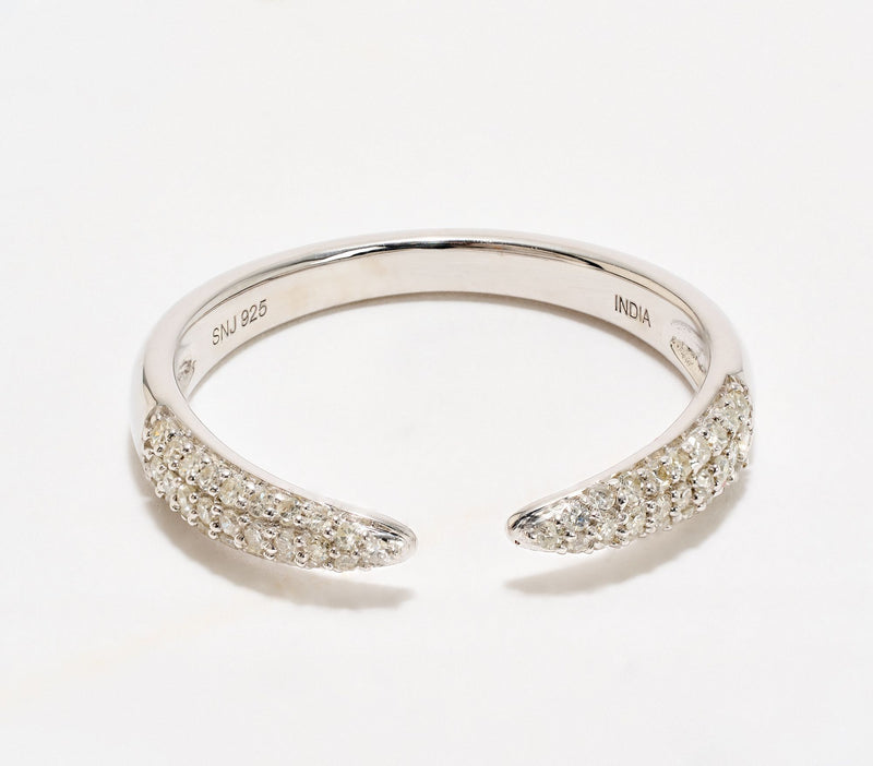 Affinity Diamonds 0.20 cttw Pave Claw Ring, Sterling Silver — View 5