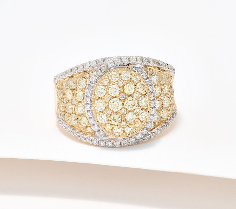 Affinity Diamonds 1.6 cttw Yellow Pave Band Ring, 14K Gold — View 4